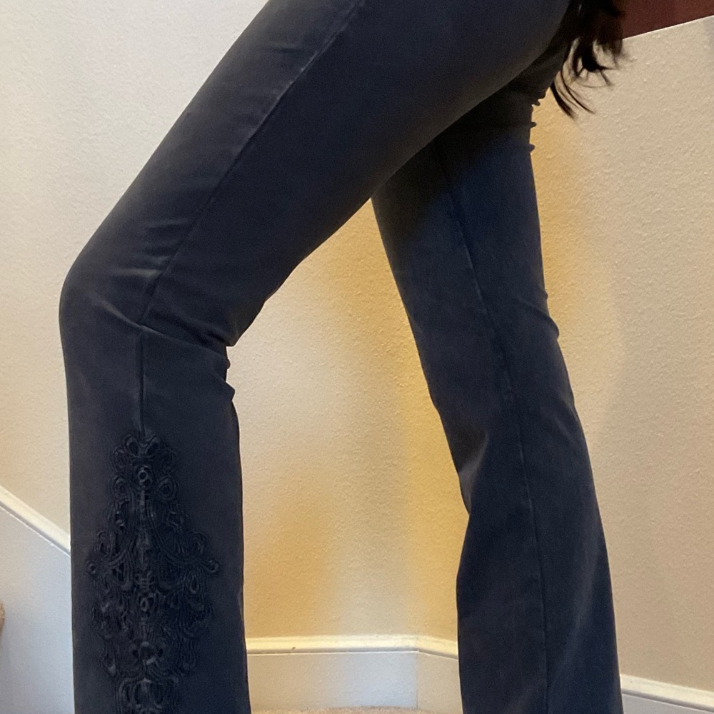 Chatoyant Pants Slim Bootcut Pants Dark Ash Gray NWOT